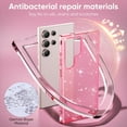 thumbnail image 5 of SaniMore for Samsung Galaxy S23 FE Case, Full Camera Lens Protection Women Cute Clear Glitter Bling Sparkly Cover Anti-yellow Transparent Shockproof Bumper for for Samsung Galaxy S23 FE, Pink, 5 of 7
