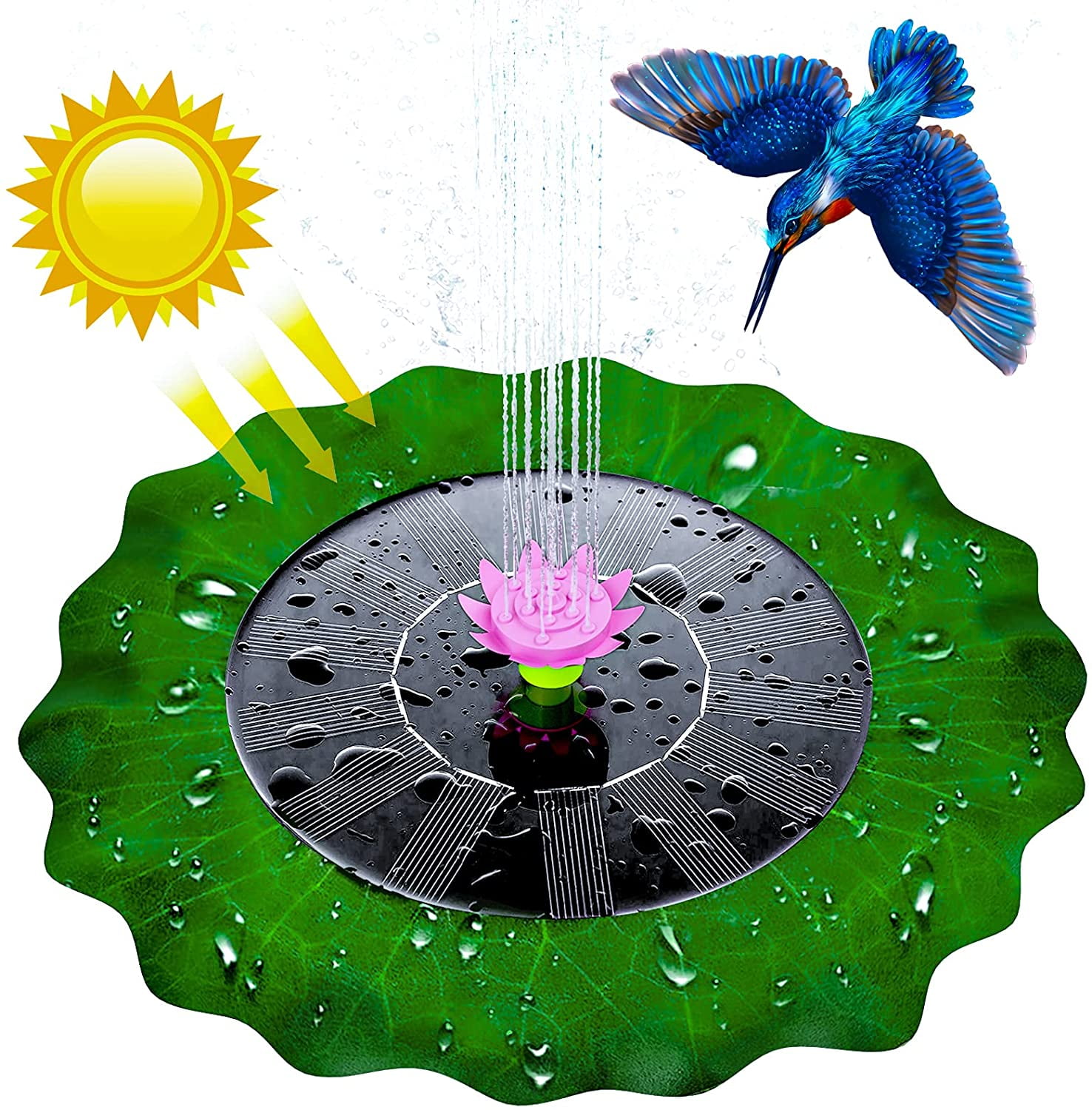 Solar Water Pond Fountain Lotus Leaf Solar Fountain Pump Floating