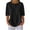 Black, variant on Cilsoka Women's Short Sleeve Waffle Knit Shirts Plus Size Dressy Casual Loose Button Henley Tops Fall Winter Fashion Blouse