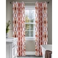 thumbnail image 4 of Red Orange Southwest Sheer Curtains 84 Inch Length 2 Panels Set for Living Room/Bedroom, Aztec Boho Ethnic Geometric Art Kitchen Curtains Grommet Semi-Sheer Curtains Window Treatments 42"x84"x2, 4 of 7