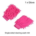thumbnail image 3 of Uxcell Reusable Scratch-Free Cleaning Gloves Microfiber Chenille Mitts, Rose Red, 3 of 5