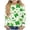Gray, variant on Girls St Patricks Day Shirt Long Sleeve Lucky Clover Print Top | Gray Green Holiday Theme | Soft Stretch Fabric | Sizes 3-4 to 13-14 Years,Size 7-8 T