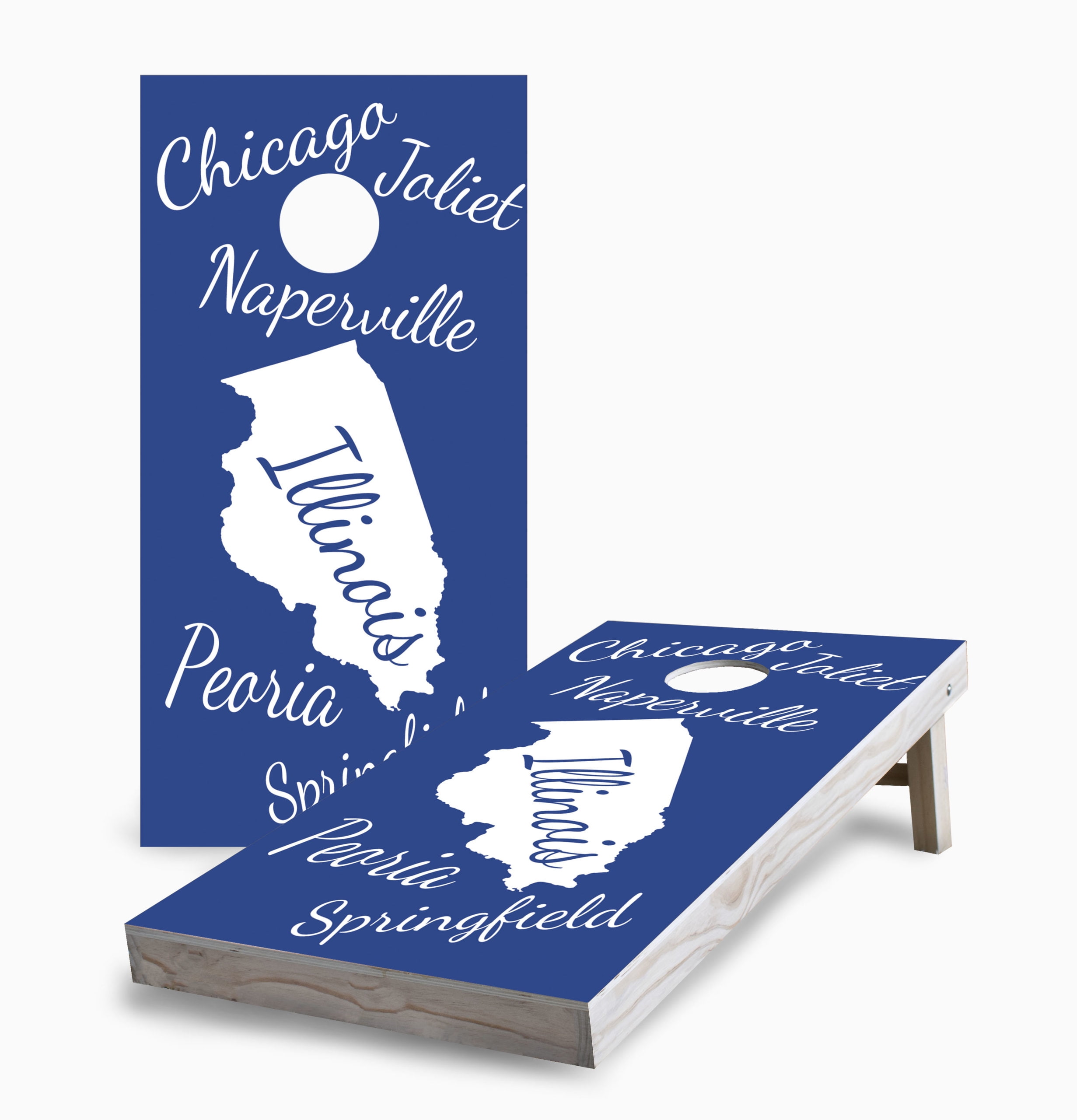 Skips Garage Illinois State Pride Corn Hole Board Set