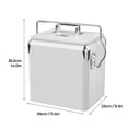 thumbnail image 7 of 14QT Small Insulated Portable Cooler, Retro Vintage Hard Metal Cooler for BBQ, Camping, Fishing, Picnic, Outdoor Activities, 7 of 7