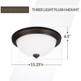 thumbnail image 3 of Sea Gull Lighting 77265 3 Light 15 1/4" Wide Flush Mount Ceiling Fixture, 3 of 8