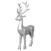 Universal Statues Standing Stag Reindeer Outdoor Christmas Statue - 71 - Silver