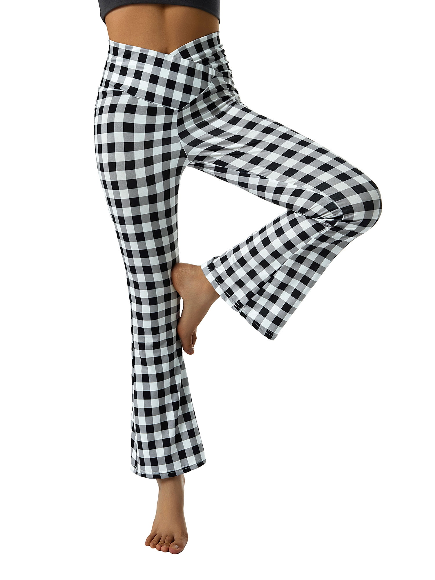 YiLvUst Women's Bootcut Yoga Pants Velvet Flared Pants Elastic Waist