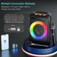 thumbnail image 4 of JYX Karaoke Machine, Bluetooth Portable Speaker with 2 Microphones, Party Karaoke Speaker with DJ Lights, TWS/Recording/Radio, D13, 4 of 10