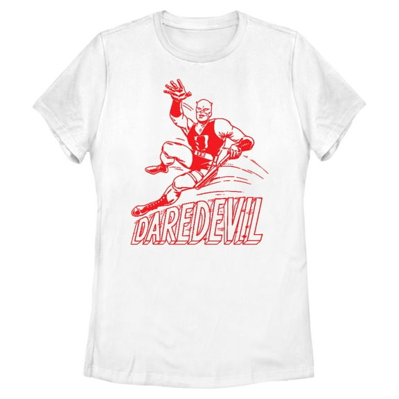 Womens Marvel: Daredevil Red Old School Sketch T Shirt
