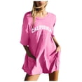 thumbnail image 1 of YDLCAFD Mode Femme Solide Imprimé Décontracté Manches Courtes Col Rond Poche Shorts Combinaison S, 1 of 6