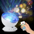 thumbnail image 1 of Máquina de sonido con proyector Ocean Wave, proyector de luz nocturna con modos de iluminación remota, lámpara de agua para niños y adultos (blanco), 1 of 5