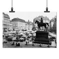 thumbnail image 2 of Print: Am Hof, Vienna, Austria, With Open Air Market And Equestrian Statue, 2 of 4