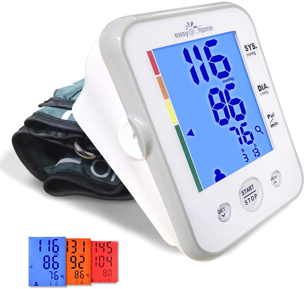 Large Cuff EasyHome Digital Upper Arm Blood Pressure Monitor (BP