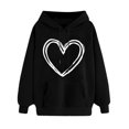thumbnail image 1 of Plebaso Sweat à Capuche pour Femmes Mignon Cœur Manches Longues Décontracté avec Poches, 1 of 5