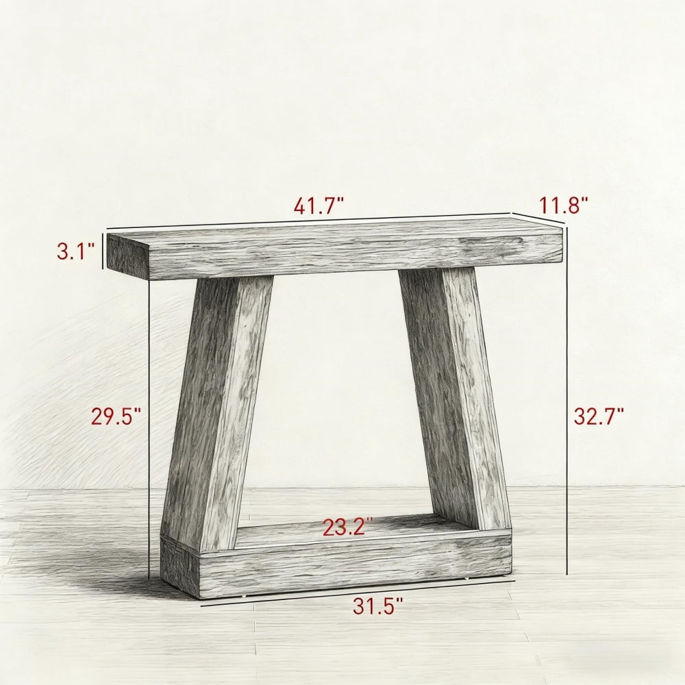 Dark Brown Console Table, 41.7” Narrow Sofa Table with Dual-Tier Storage, 55 LBS Load Capacity, Anti-Tip Kit, Scratch-Resistant Melamine for Entryway Hallway Living Room