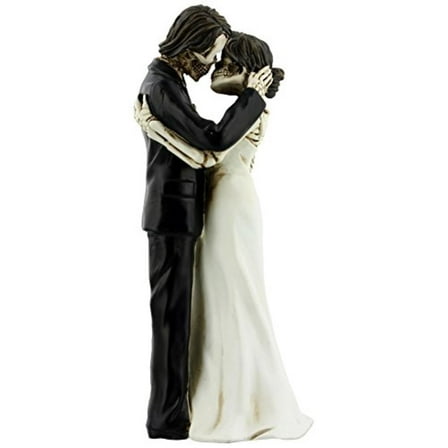 YTC The Kiss Scene Wedding Bridal Skeleton Couple Decorative Figurine