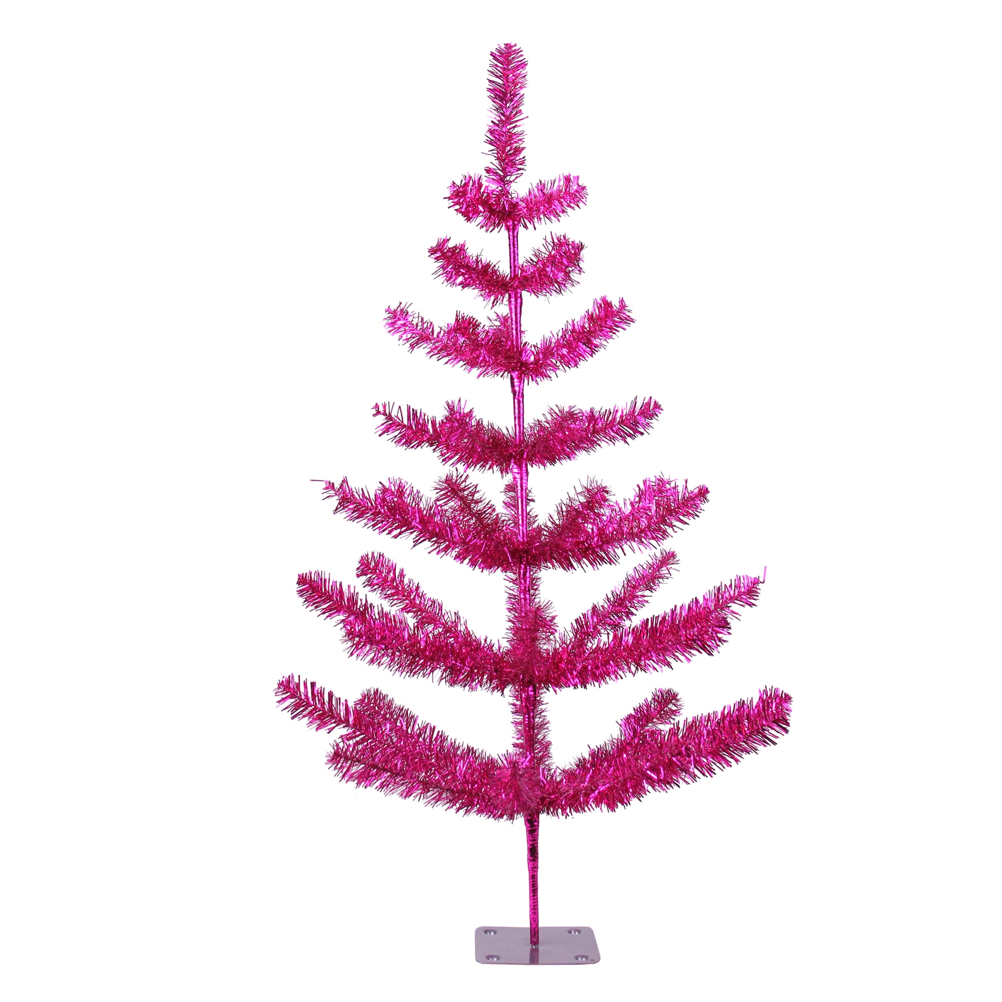 Northlight 3' Unlit Artificial Christmas Tree Fuchsia Pink Twig Tinsel