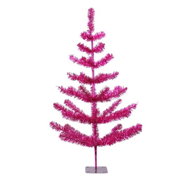 Northlight 3' Unlit Artificial Christmas Tree Fuchsia Pink Twig Tinsel Pine