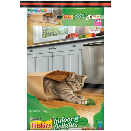 Friskies Indoor Delights Chicken, Beef, Salmon, Cheese, Garden Greens Adult Dry Cat Food, 16 (Best Dry Cat Food Brands For Indoor Cats)