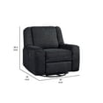 thumbnail image 5 of Ruma Swivel Manual Reclining Chair w Tab Pull- Ebony Black Chenille, 5 of 6