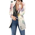 thumbnail image 1 of Sacos y Chaquetas de traje Abrigo de traje de manga larga con cuello estampado de flores y ajuste versátil estilo informal de otoño e invierno para mujer,blazer moda（Rosa， XXXL), 1 of 5