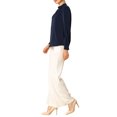 thumbnail image 4 of INSPIRE CHIC Women's Keyhole Stand Collar Pleated Back Button Blouse Tops, 4 of 6