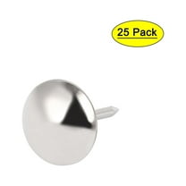Unique Bargains 11mm Head Dia 17mm Height Upholstery Nail Thumb Tacks Push Pin Silver Tone 25pcs