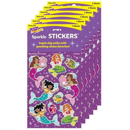 UPC: 0194629033812 | TREND Mermaids & Friends Sparkle Stickers 18 Per Pack 6 Packs