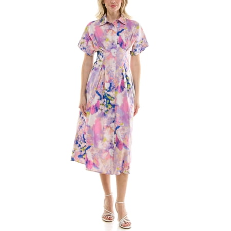 Nicole Miller Pintuck Waist Shirtdress, Sizes 4-16
