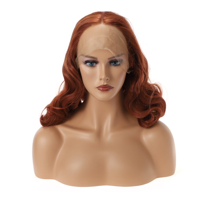 Pelucas delanteras de encaje Unique Bargains para mujer 14 pulgadas marrón ondulado
