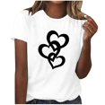 thumbnail image 2 of Summer Clearance Sales kttectoa Classic Fit Casual T Shirt Basic Tops Womens T Shirts Heart Print Tops Short Sleeve Crewneck T Shirts for Womens Get It Today Street, 2 of 4