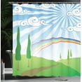 thumbnail image 4 of Ambesonne Cloud Shower Curtain, Rainbow on a Meadow Road, 69"Wx70"L, Multicolor, 4 of 5