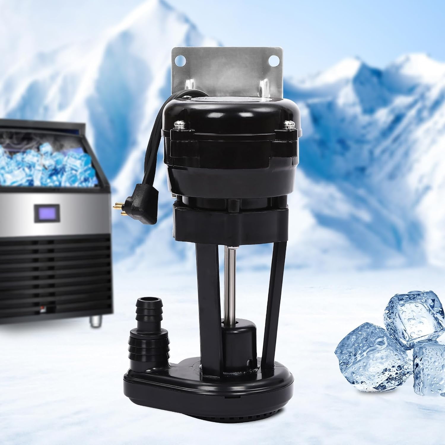 Ice Machine Water Pump 110V Universal Pump Ice Machine Accessories, Ice Machine Replacement Water Pump Ice Maker Pump Replacement Part for Making Ice Cubes at Home & Coffee Shops