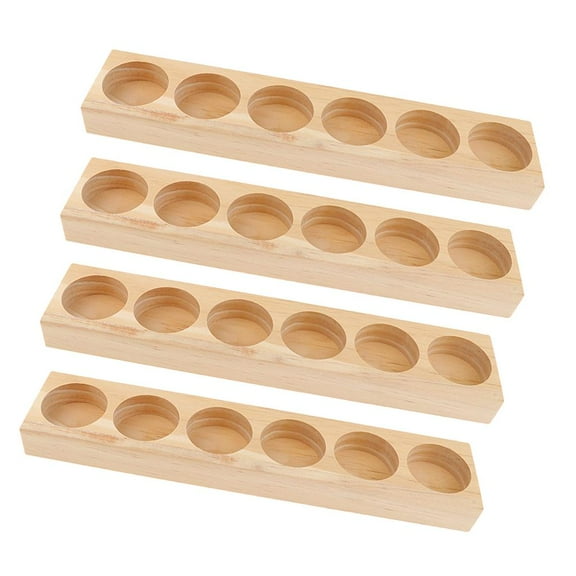 4x Essential Oil Storage Wooden Case Organizer Holder Organizing Rack Tray for Essential Oils, Jewelry Items, Nail , Mini Plants And