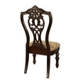 thumbnail image 4 of Traditional Dark Cherry Finish 2pc Chairs Set Gold Tipping Fabric Upholstered Formal Dining Room Furniture, 4 of 5