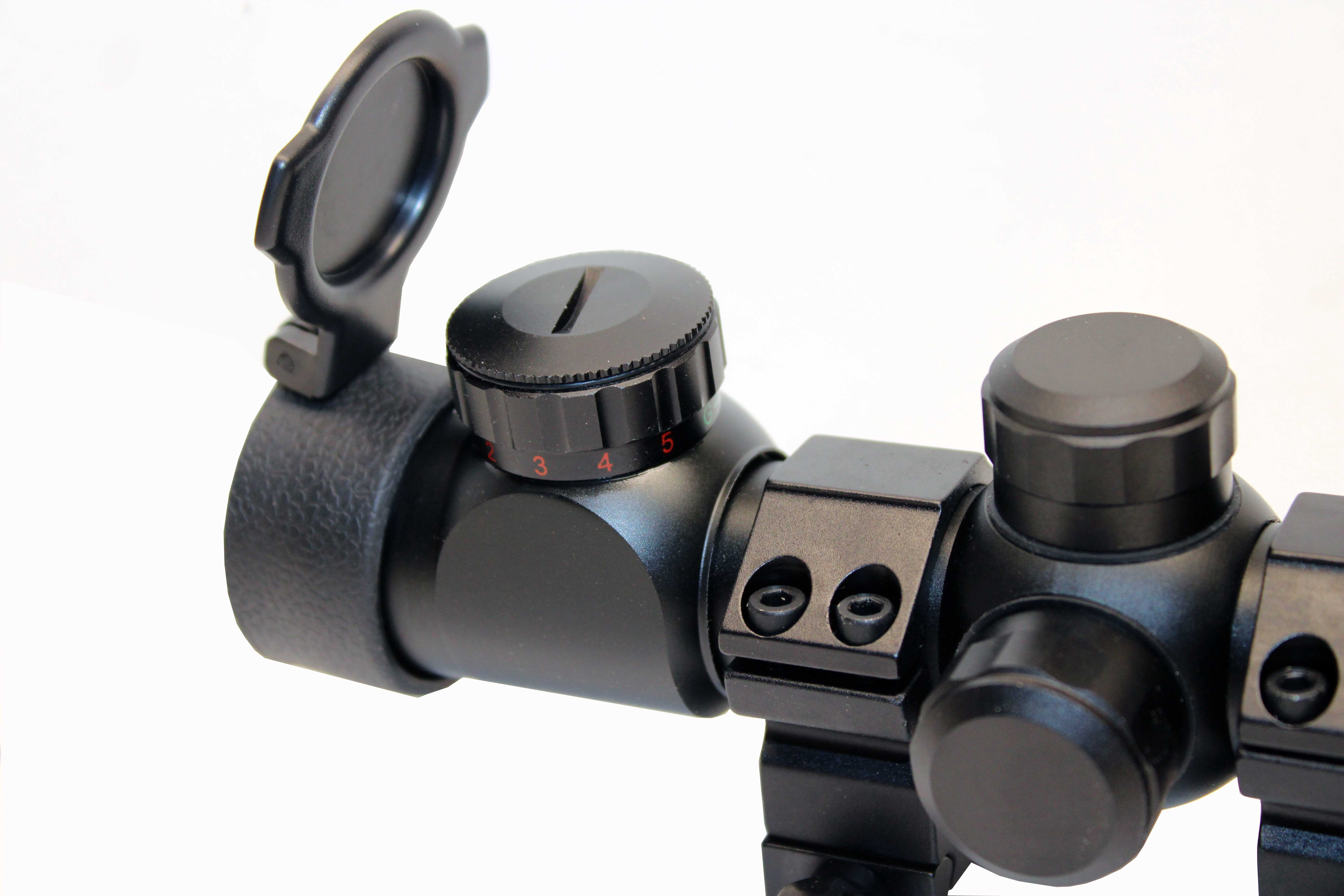 Trinity 4x32 hunting scope Illuminated red green reticle picatinny rail style aluminum black.