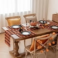thumbnail image 7 of mubwai Fall Checkered Table Runner - Orange Buffalo Plaid Halloween Thanksgiving Stain Resistant Washable Table Decoration for Dining/Parties/Holiday Decor, 13 x 70 Inch, 7 of 7