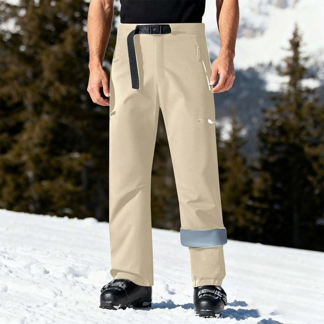 Cameland Unisexe Décontracté à la Mode Uni Patchwork Fermeture Éclair Multiples Poches Pantalon de Ski