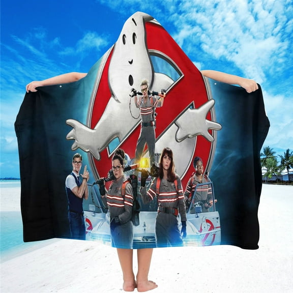 Ghostbusters Hooded Kids Beach Towels Toddler Microfiber Bath Absorbent Pool Wrap Hat Swim Cover-ups Poncho