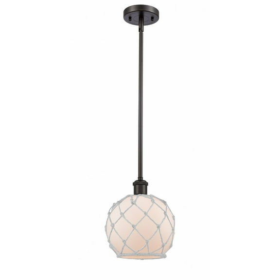 Innovations Lighting - Farmhouse Rope - 1 Light Stem Hung Mini Pendant In