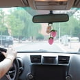 thumbnail image 2 of NOGIS Rear View Mirror Dangle Pendant Cute Crochet Strawberry Plant Hanger Decor Car Mirror Hanging Accessories Interior Aesthetic for Your Car Women Charms Ornament Decorations (2 Pcs Pink), 2 of 6