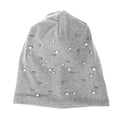 thumbnail image 2 of MasteelfCA Bonnet Chaud Tout-Aller Décontracté Polyester Perles Brillantes Bonnets pour Femmes (Gris), 2 of 7