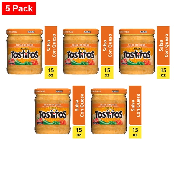 Tostitos Medium Salsa Con Queso Dip 15 oz - 5 Pack