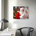 thumbnail image 3 of Nawypu  - Canvas Wall Art Christmas Theme Pictures, Window Frame Style Wall Art Santa Claus Wall Decor for Bedroom Living Room Paintings Canvas Prints Festival Gift Stretched and Framed, 3 of 4