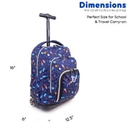 J World Boys and Girls Lollipop 16 Kids Rolling Backpack with Insulated Lunch Bag for School and Travel,Spaceship