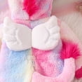 thumbnail image 6 of YunPes Infant Rainbow Horse Plush Hooded Jumpsuit Full Zip Long Sleeve Animal Onesie 3D Ears & Fuzzy Tail Baby Holiday Party Outfit, 6 of 7