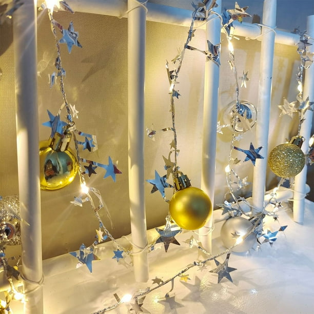 Luces de cuerda LED de Navidad | Decoración colgante circular multicolor de 2 metros y 40 bombillas | Interior y exterior impermeable | Decoración de boda de jardín de jardín de árbol de