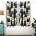 thumbnail image 2 of Sheep White Black Curtain Black Out Thermal Insulation Curtains Aesthetic 54 Inch Length for Bedroom Living Room 2 panels set, 2 of 5