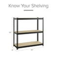thumbnail image 4 of Space Solutions 1000 Riveted Metal Shelving 3-Shelf Unit 12D x 30W x 30H Black, 4 of 5