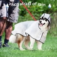 thumbnail image 4 of Impermeable transparente para perros con capucha cortavientos y puños elásticos impermeables, ajustables e impermeables, apto para perros medianos y grandes., 4 of 5